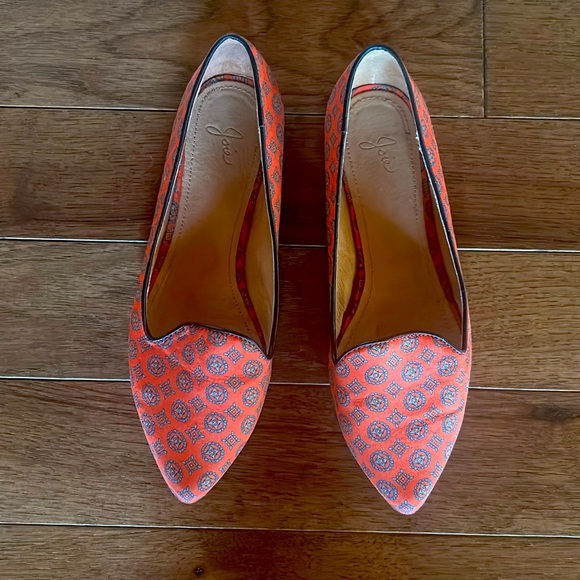 Joie Day Dreaming red silk and leather smoking slipper flats 6.5 / 37 - Picture 3 of 7